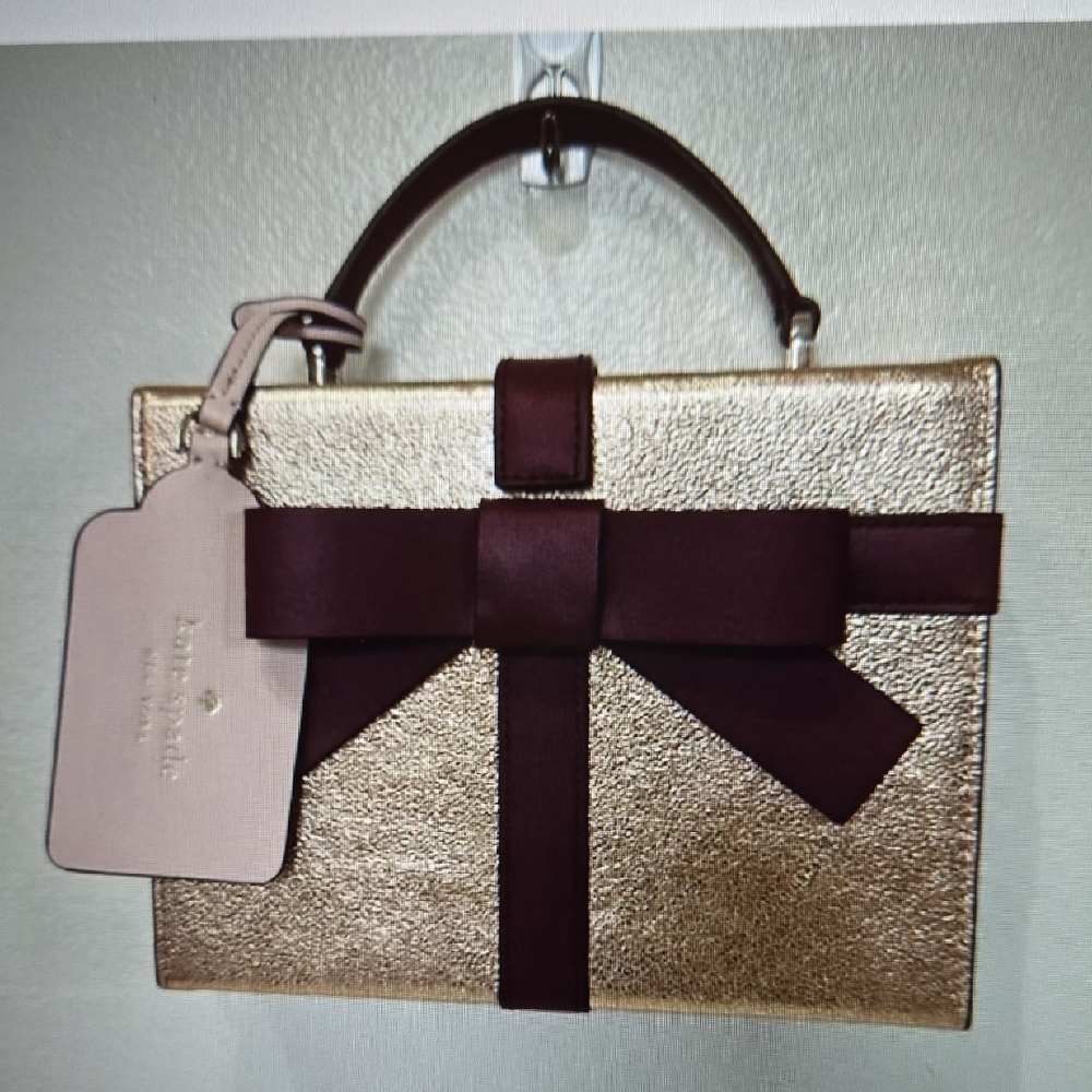 Authentic KATE SPADE Elegant Metallic Rose Gold Crosby Satchel Magnetic Snap NEW